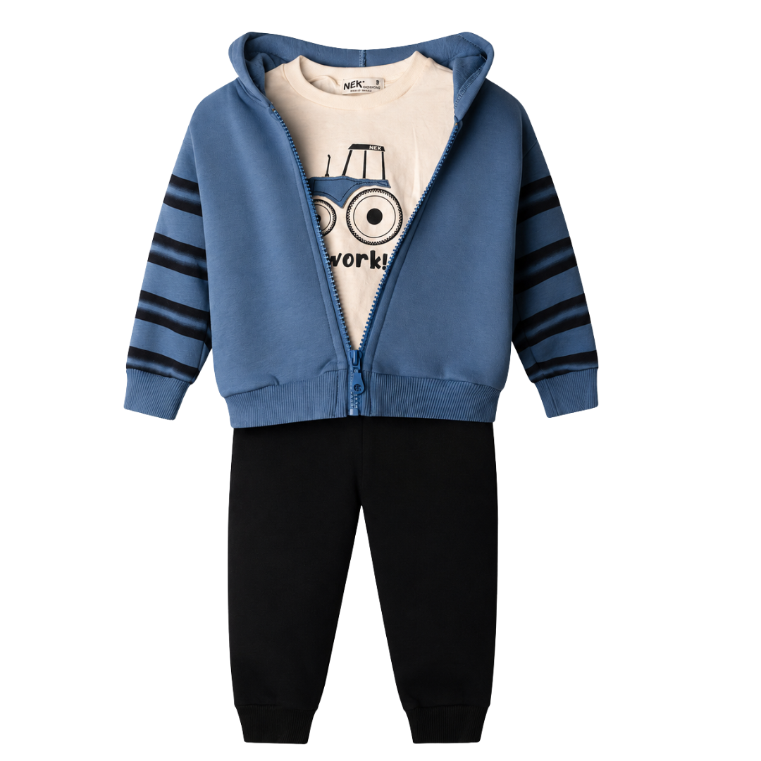 Nek Kids Wear Infant Baby Boys Tracksuit 3 Piece Set Blue 152426-68