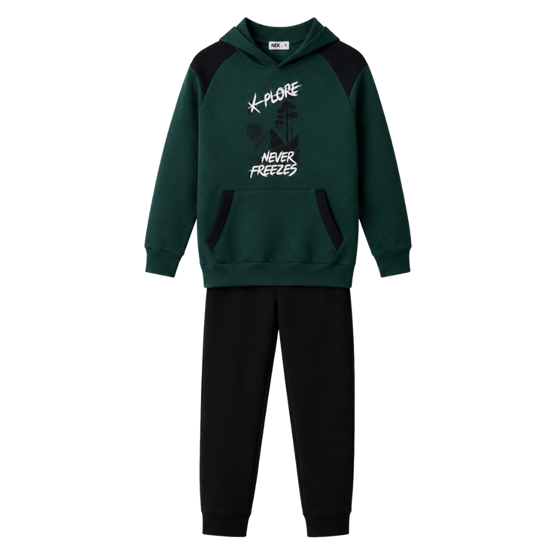 Nek Kids Wear Junior Boys Tracksuit Set Green 162526-89
