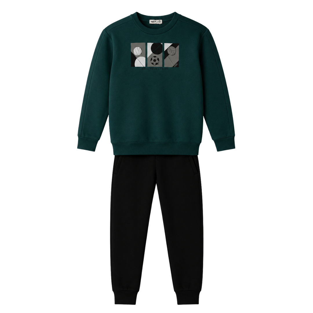 Nek Kids Wear Junior Boys Tracksuit Set Green 163426-90