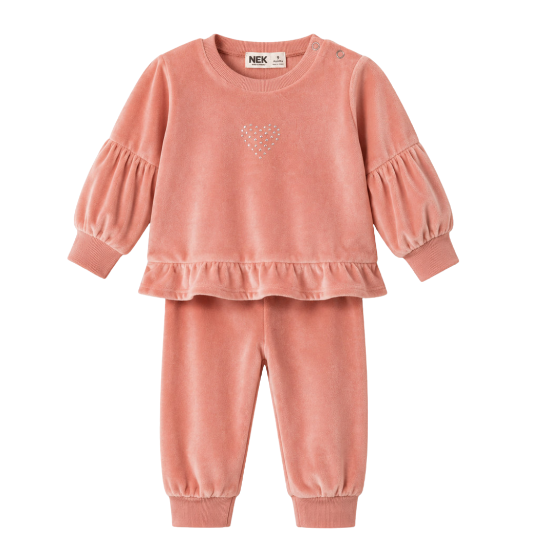 Nek Kids Wear Infant Baby Girls Tracksuit Set Pink 171826-153