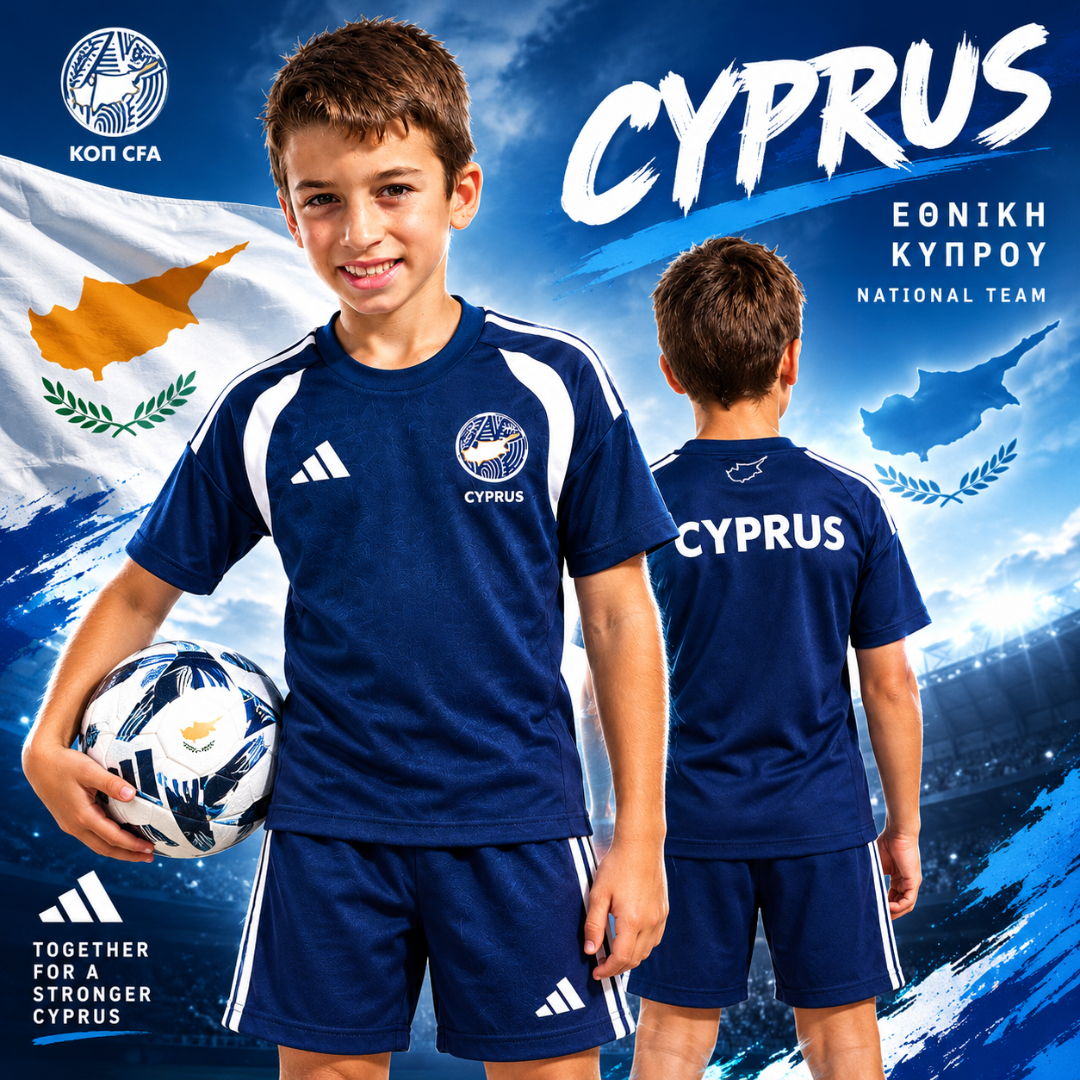 Adidas Cyprus National Team Football T-shirt For Kids Navy 2026-2028